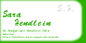 sara hendlein business card